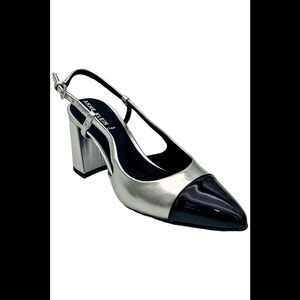 Anne Klein Women's Brooklyn Cap Toe Slingback Pump Silver/Black - Medium